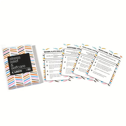 🎴 Cartes de Moins de Stress & Soins Personnels – 52 Exercices pour la Pleine Conscience et la Relaxation 🎴 (version anglaise)